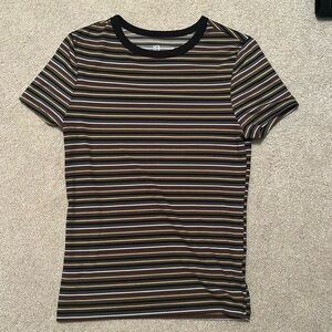 Walmart brand - green striped top